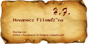 Hovanecz Filoména névjegykártya